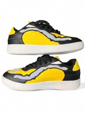 RARE Watson Brand Yellow Black Bones Skate Sneakers Size 12 Streetwear